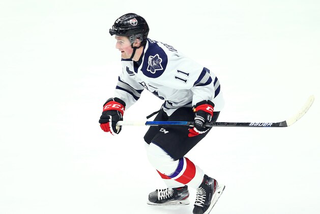 HAMILTON, ON - JANUARY 16:  Alexis Lafreniere #11 of Team White skates during warm up for the 2020 CHL/NHL Top Prospects Game against Team Red at FirstOntario Centre on January 16, 2020 in Hamilton, Canada.  (Photo by Vaughn Ridley/Getty Images)