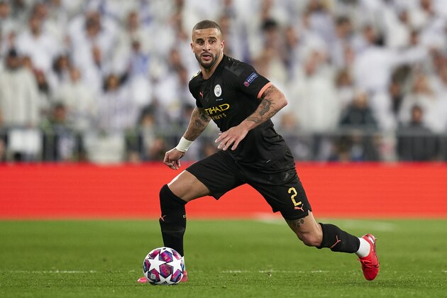 MADRID, SPAIN - FEBRUARY 26: Kyle Walker of Manchester City in action during the UEFA Champions League round of 16 first leg match between Real Madrid and Manchester City at Bernabeu on February 26, 2020 in Madrid, Spain. (Photo by Mateo Villalba/Quality Sport Images/Getty Images) MADRID, SPAIN - FEBRUARY 26: Kyle Walker of Manchester City in action during the UEFA Champions League round of 16 first leg match between Real Madrid and Manchester City at Bernabeu on February 26, 2020 in Madrid, Spain. (Photo by Mateo Villalba/Quality Sport Images/Getty Images)