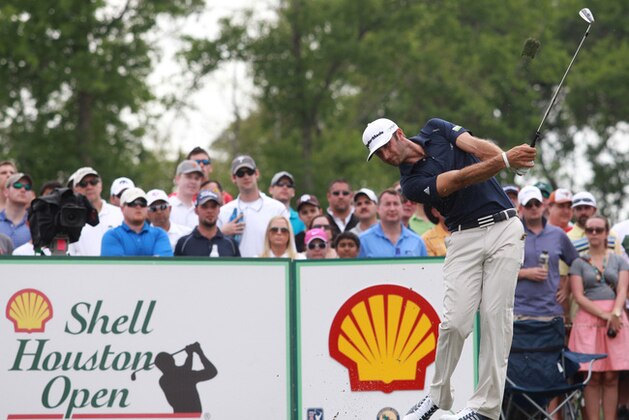 Dustin Johnson during the final round of the Shell Houston Open golf tournament on Sunday, March 31, 2013 in Humble, Texas. (AP Photo/ Patric Schneider)