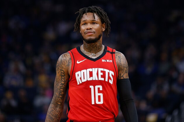 SAN FRANCISCO, CALIFORNIA - FEBRUARY 20: Ben McLemore #16 of the Houston Rockets looks on in the first half against the Golden State Warriors at Chase Center on February 20, 2020 in San Francisco, California. NOTE TO USER: User expressly acknowledges and agrees that, by downloading and/or using this photograph, user is consenting to the terms and conditions of the Getty Images License Agreement. (Photo by Lachlan Cunningham/Getty Images)