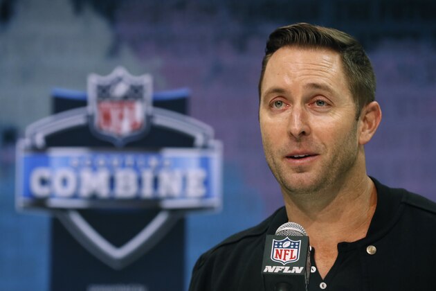 Arizona Cardinals head coach Kliff Kingsbury speaks during a press conference at the NFL football scouting combine in Indianapolis, Tuesday, Feb. 25, 2020. (AP Photo/Charlie Neibergall) Arizona Cardinals head coach Kliff Kingsbury speaks during a press conference at the NFL football scouting combine in Indianapolis, Tuesday, Feb. 25, 2020. (AP Photo/Charlie Neibergall)