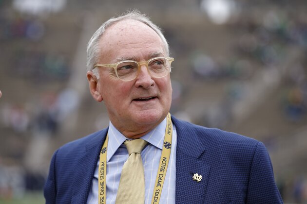 SOUTH BEND, IN - SEPTEMBER 08: Notre Dame Fighting Irish athletic director Jack Swarbrick is seen before the game against the Ball State Cardinals at Notre Dame Stadium on September 8, 2018 in South Bend, Indiana. Notre Dame defeated Ball State 24-16. (Photo by Michael Hickey/Getty Images)