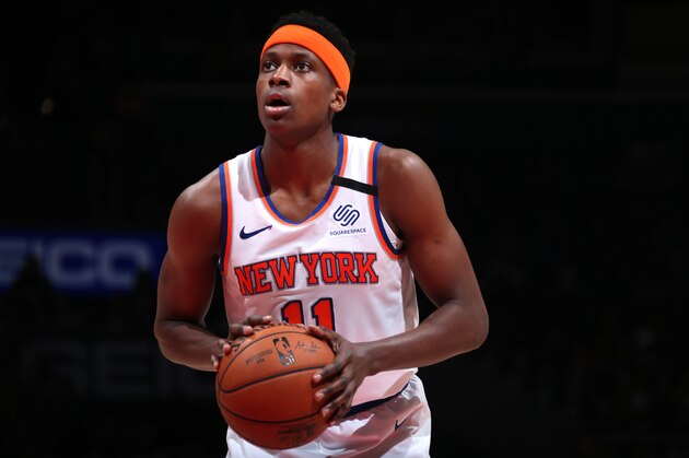 WASHINGTON, DC -¬ MARCH 10: Frank Ntilikina #11 of the New York Knicks shoots free throws on March 10, 2020 at Capital One Arena in Washington, DC. NOTE TO USER: User expressly acknowledges and agrees that, by downloading and or using this Photograph, user is consenting to the terms and conditions of the Getty Images License Agreement. Mandatory Copyright Notice: Copyright 2020 NBAE (Photo by Ned Dishman/NBAE via Getty Images)