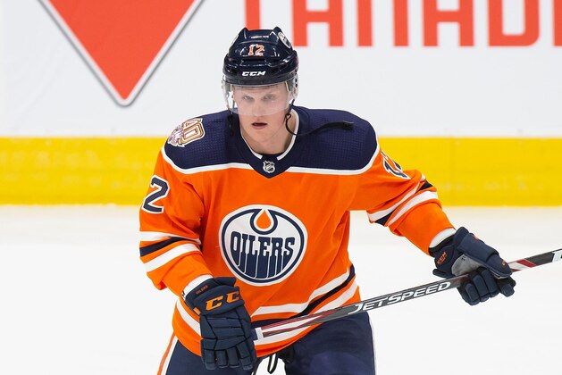EDMONTON, AB - MARCH 11: Colby Cave #12 of the Edmonton Oilers skates against the New York Rangers at Rogers Place on March 11, 2019 in Edmonton, Alberta, Canada. (Photo by Codie McLachlan/Getty Images) EDMONTON, AB - MARCH 11: Colby Cave #12 of the Edmonton Oilers skates against the New York Rangers at Rogers Place on March 11, 2019 in Edmonton, Alberta, Canada. (Photo by Codie McLachlan/Getty Images)