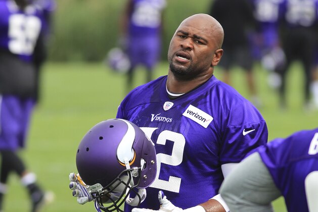 Minnesota Vikings defensive tackle Tom Johnson during the NFL football team drills Tuesday, June 13, 2017, in Eden Prairie, Minn. (AP Photo/Andy Clayton-King) Minnesota Vikings defensive tackle Tom Johnson during the NFL football team drills Tuesday, June 13, 2017, in Eden Prairie, Minn. (AP Photo/Andy Clayton-King)