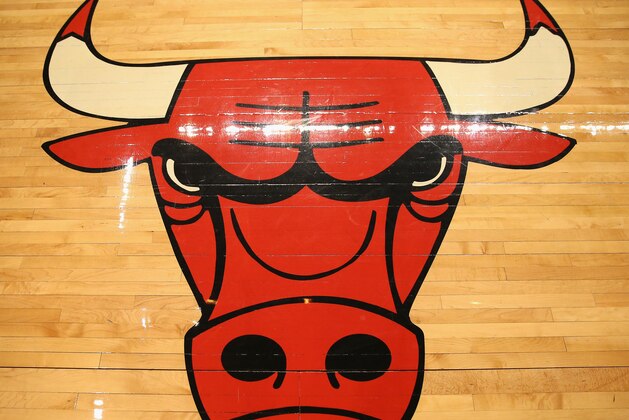 CHICAGO, IL - NOVEMBER 08: A general view of the Chicago Bulls logo on the floor before a game against the Utah Jazz at the United Center on November 8, 2013 in Chicago, Illinois. The Bulls defeated the Jazz 97-73. NOTE TO USER: User expressly acknowledges and agrees that, by downloading and or using this photograph, User is consenting to the terms and conditions of the Getty Images License Agreement. (Photo by Jonathan Daniel/Getty Images)