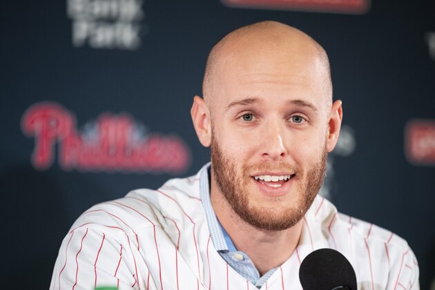 New Philadelphia Phillies baseball player Zack Wheeler,speaks during a news conference in Philadelphia, Monday, Dec. 16, 2019. (AP Photo/Matt Rourke) New Philadelphia Phillies baseball player Zack Wheeler,speaks during a news conference in Philadelphia, Monday, Dec. 16, 2019. (AP Photo/Matt Rourke)