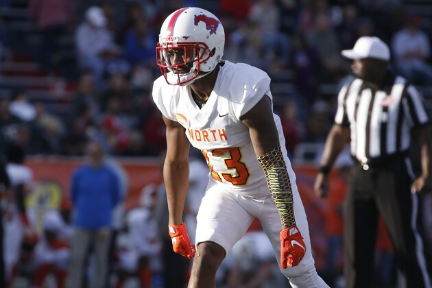 North wide receiver James Proche of SMU (13) during the second half of the Senior Bowl college football game Saturday, Jan. 25, 2020, in Mobile, Ala. (AP Photo/Butch Dill)