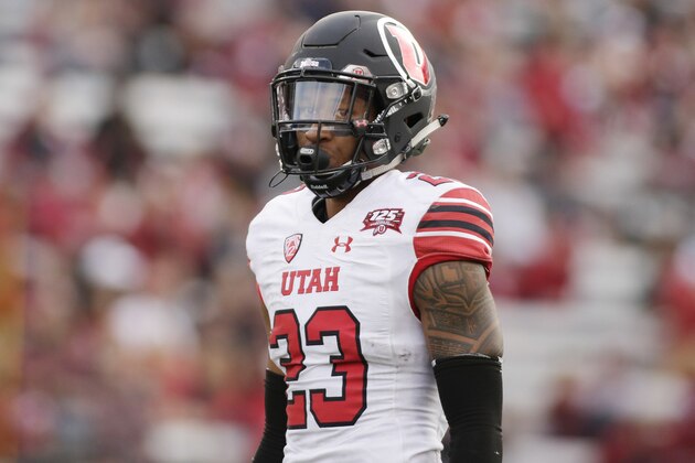 Utah defensive back Julian Blackmon (23) stands on the field during the second half of an NCAA college football game against Washington State in Pullman, Wash., Saturday, Sept. 29, 2018. (AP Photo/Young Kwak)
