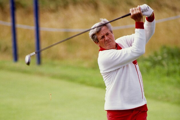 GULLANE, SCOTLAND - JULY 16:  Doug Sanders of the United States during a practice round for the109th Open Championship played at Muirfiled Golf Club on July 16, 1980 in Gullane, England.  (Photo by Peter Dazeley/Getty Images)