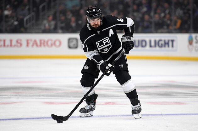 LOS ANGELES, CALIFORNIA - FEBRUARY 20: Drew Doughty #8 of the Los Angeles Kings controls the puck at the blue line during a 5-4 Kings win over the Florida Panthers at Staples Center on February 20, 2020 in Los Angeles, California. (Photo by Harry How/Getty Images) LOS ANGELES, CALIFORNIA - FEBRUARY 20: Drew Doughty #8 of the Los Angeles Kings controls the puck at the blue line during a 5-4 Kings win over the Florida Panthers at Staples Center on February 20, 2020 in Los Angeles, California. (Photo by Harry How/Getty Images)