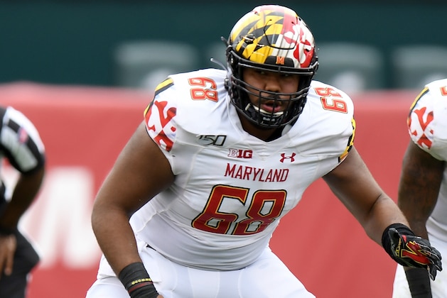 PHILADELPHIA, PA - SEPTEMBER 14: Ellis McKennie #68 of the Maryland Terrapins blocks against the Temple Owls at Lincoln Financial Field on September 14, 2019 in Philadelphia, Pennsylvania. (Photo by G Fiume/Maryland Terrapins/Getty Images) PHILADELPHIA, PA - SEPTEMBER 14: Ellis McKennie #68 of the Maryland Terrapins blocks against the Temple Owls at Lincoln Financial Field on September 14, 2019 in Philadelphia, Pennsylvania. (Photo by G Fiume/Maryland Terrapins/Getty Images)