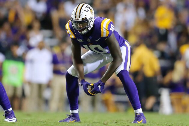BATON ROUGE, LOUISIANA - SEPTEMBER 14: Stephen Sullivan #10 of the LSU Tigers in action during a game against the Northwestern State Demons at Tiger Stadium on September 14, 2019 in Baton Rouge, Louisiana. (Photo by Jonathan Bachman/Getty Images)
