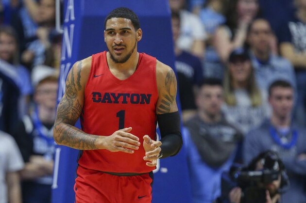 Dayton's Obi Toppin (1) during the first half of an NCAA college basketball game against Rhode Island Wednesday, March 4, 2020, in Kingston, R.I. (AP Photo/Stew Milne)