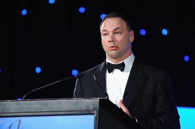 NEW YORK, NY - MARCH 07: Chairman and Chief Executive Officer of Legendary Entertainment, Thomas Tull, announces a one million dollar donation from the Tull Foundation to the Jackie Robinson Foundation onstage at the Jackie Robinson Foundation annual awards dinner on March 7, 2016 in New York City. (Photo by Craig Barritt/Getty Images for Jackie Robinson Foundation) NEW YORK, NY - MARCH 07: Chairman and Chief Executive Officer of Legendary Entertainment, Thomas Tull, announces a one million dollar donation from the Tull Foundation to the Jackie Robinson Foundation onstage at the Jackie Robinson Foundation annual awards dinner on March 7, 2016 in New York City. (Photo by Craig Barritt/Getty Images for Jackie Robinson Foundation)