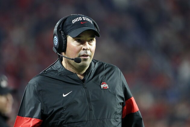 GLENDALE, ARIZONA - DECEMBER 28: Head coach Ryan Day of the Ohio State Buckeyes during the second half of the College Football Playoff Semifinal against the Clemson Tigers at the PlayStation Fiesta Bowl at State Farm Stadium on December 28, 2019 in Glendale, Arizona. (Photo by Ralph Freso/Getty Images)