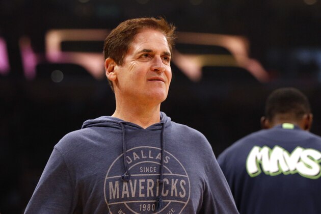 LOS ANGELES, CALIFORNIA - DECEMBER 01:  Dallas Mavericks owner Mark Cuban looks on ahead of a game between the Mavericks and the Los Angeles Lakers at Staples Center on December 01, 2019 in Los Angeles, California. NOTE TO USER: User expressly acknowledges and agrees that, by downloading and or using this photograph, User is consenting to the terms and conditions of the Getty Images License Agreement. (Photo by Katharine Lotze/Getty Images)