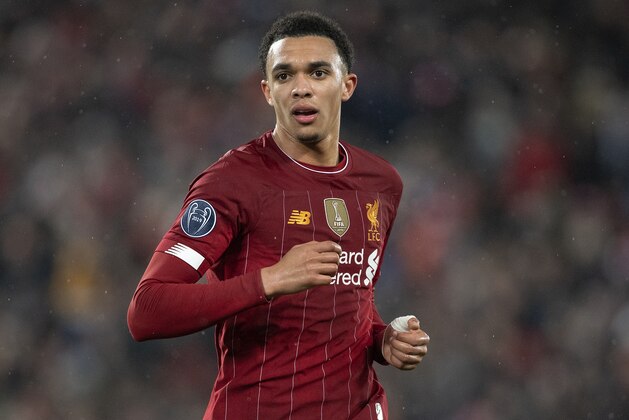 LIVERPOOL, ENGLAND - MARCH 11: Trent Alexander-Arnold of Liverpool during the UEFA Champions League round of 16 second leg match between Liverpool FC and Atletico Madrid at Anfield on March 11, 2020 in Liverpool, United Kingdom.  (Photo by Visionhaus)