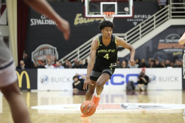 Prolific Prep's Jalen Green #4 in action against La Lumiere during a high school basketball game at the Hoophall Classic, Sunday, January 19, 2020, in Springfield, MA. (AP Photo/Gregory Payan)