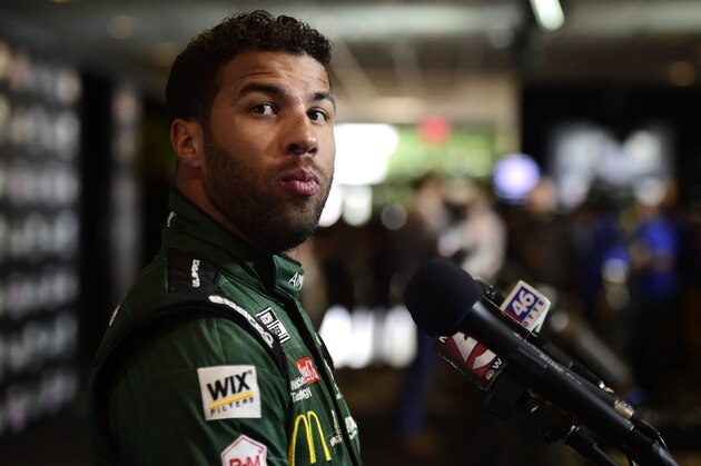 DAYTONA BEACH, FLORIDA - FEBRUARY 12: Bubba Wallace, driver of the #43 United States Air Force Chevrolet, speaks with the media during the NASCAR Cup Series 62nd Annual Daytona 500 Media Day at Daytona International Speedway on February 12, 2020 in Daytona Beach, Florida. (Photo by Jared C. Tilton/Getty Images)