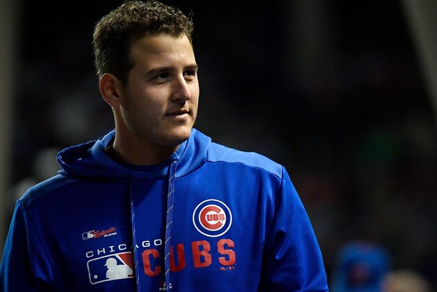 CHICAGO, ILLINOIS - SEPTEMBER 18: Anthony Rizzo #44 of the Chicago Cubs looks on from the bench against the Cincinnati Reds at Wrigley Field on September 18, 2019 in Chicago, Illinois. (Photo by Quinn Harris/Getty Images)