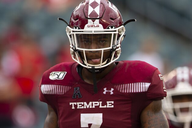 PHILADELPHIA, PA - SEPTEMBER 14: Chapelle Russell #3 of the Temple Owls looks on against the Maryland Terrapins at Lincoln Financial Field on September 14, 2019 in Philadelphia, Pennsylvania. (Photo by Mitchell Leff/Getty Images)