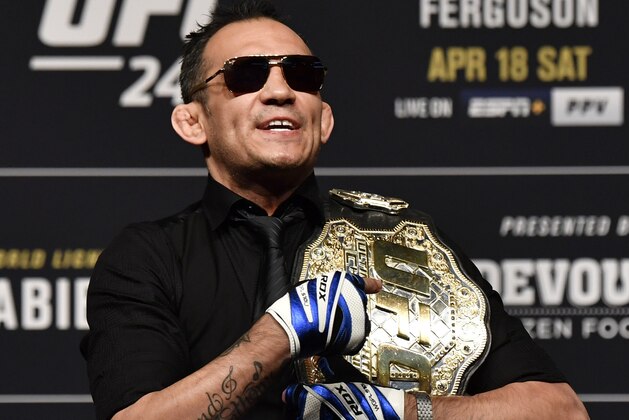 LAS VEGAS, NEVADA - MARCH 06: Tony Ferguson poses for photos during the UFC 249 press conference at T-Mobile Arena on March 06, 2020 in Las Vegas, Nevada. (Photo by Jeff Bottari/Zuffa LLC)
