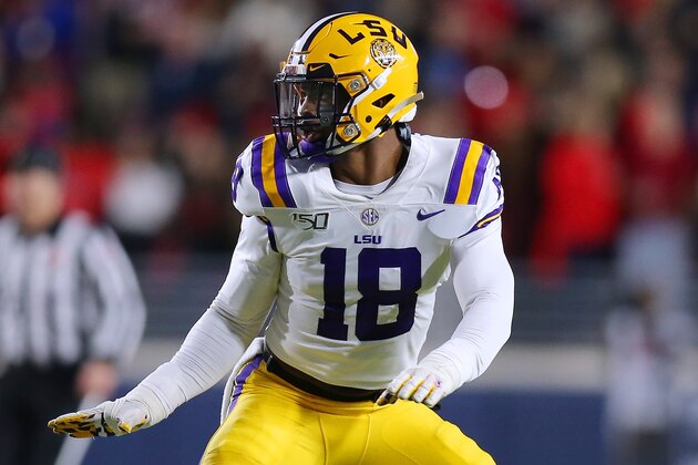 OXFORD, MISSISSIPPI - NOVEMBER 16: K'Lavon Chaisson #18 of the LSU Tigers in action during a game against the Mississippi Rebels at Vaught-Hemingway Stadium on November 16, 2019 in Oxford, Mississippi. (Photo by Jonathan Bachman/Getty Images) OXFORD, MISSISSIPPI - NOVEMBER 16: K'Lavon Chaisson #18 of the LSU Tigers in action during a game against the Mississippi Rebels at Vaught-Hemingway Stadium on November 16, 2019 in Oxford, Mississippi. (Photo by Jonathan Bachman/Getty Images)