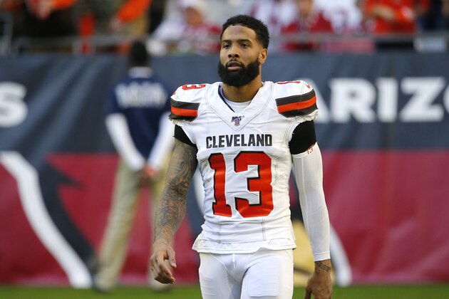 Cleveland Browns wide receiver Odell Beckham (13) during an NFL football game against the Arizona Cardinals, Sunday, Dec. 15, 2019, in Glendale, Ariz. (AP Photo/Rick Scuteri)