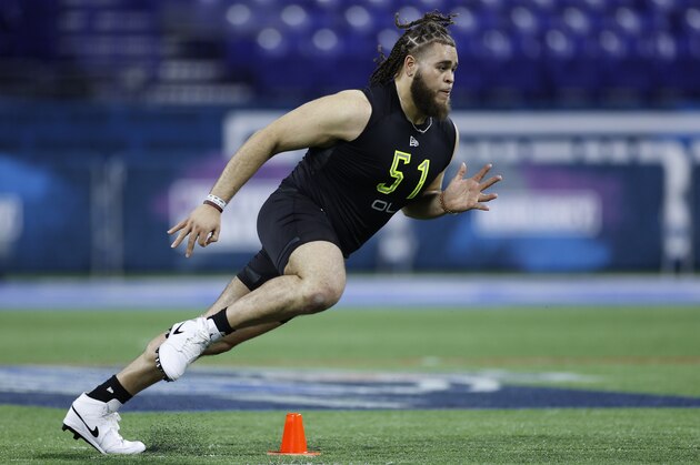 INDIANAPOLIS, IN - FEBRUARY 28: Offensive lineman Jedrick Wills Jr. of Alabama runs a drill during the NFL Combine at Lucas Oil Stadium on February 28, 2020 in Indianapolis, Indiana. (Photo by Joe Robbins/Getty Images) INDIANAPOLIS, IN - FEBRUARY 28: Offensive lineman Jedrick Wills Jr. of Alabama runs a drill during the NFL Combine at Lucas Oil Stadium on February 28, 2020 in Indianapolis, Indiana. (Photo by Joe Robbins/Getty Images)