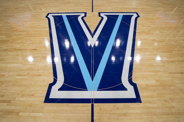 VILLANOVA, PA - NOVEMBER 05: A general view of Villanova Wildcats logo at center court prior to the game against the Army Black Knights at Finneran Pavilion on November 5, 2019 in Villanova, Pennsylvania. (Photo by Mitchell Leff/Getty Images)