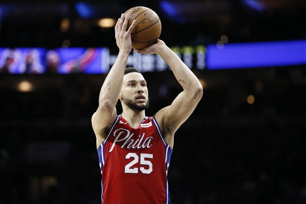 Philadelphia 76ers' Ben Simmons plays during an NBA basketball game against the Los Angeles Clippers, Tuesday, Feb. 11, 2020, in Philadelphia. (AP Photo/Matt Slocum)