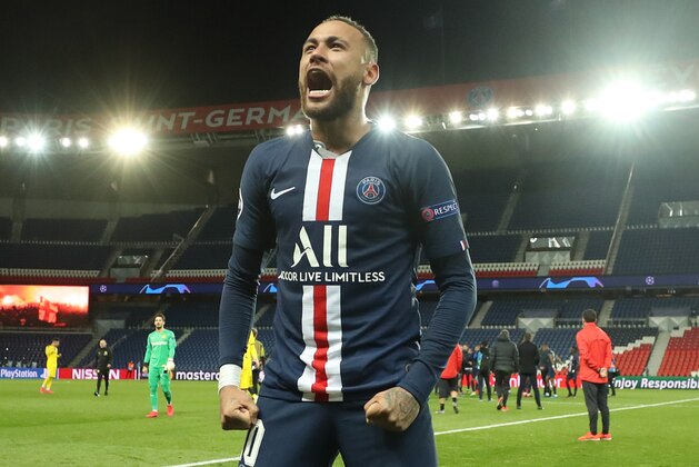 PARIS, FRANCE - MARCH 11: (FREE FOR EDITORIAL USE) In this handout image provided by UEFA, <<enter caption here>> during the UEFA Champions League round of 16 second leg match between Paris Saint-Germain and Borussia Dortmund at Parc des Princes on March 11, 2020 in Paris, France. The match is played behind closed doors as a precaution against the spread of COVID-19 (Coronavirus).  (Photo by UEFA - Handout/UEFA via Getty Images)