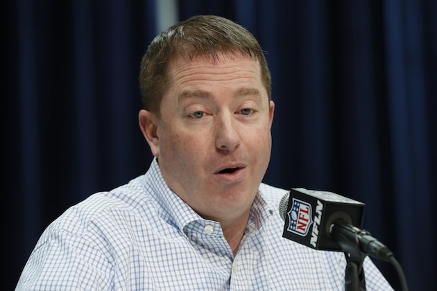 Detroit Lions executive vice president and general manager Bob Quinn speaks during a press conference at the NFL football scouting combine in Indianapolis, Tuesday, Feb. 25, 2020. (AP Photo/Charlie Neibergall)