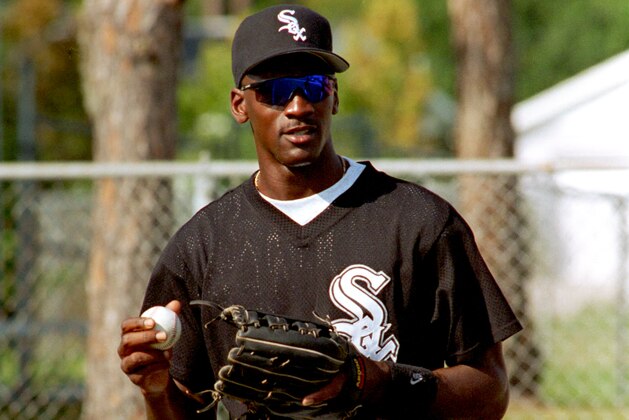 Chicago White Sox Instructional League outfielder Michael Jordan walks onto the field during the first day of workouts at Ed Smith Stadium in Sarasota, Fla., Friday morning, Sept. 23, 1994.  (AP Photo/Chris O'Meara)