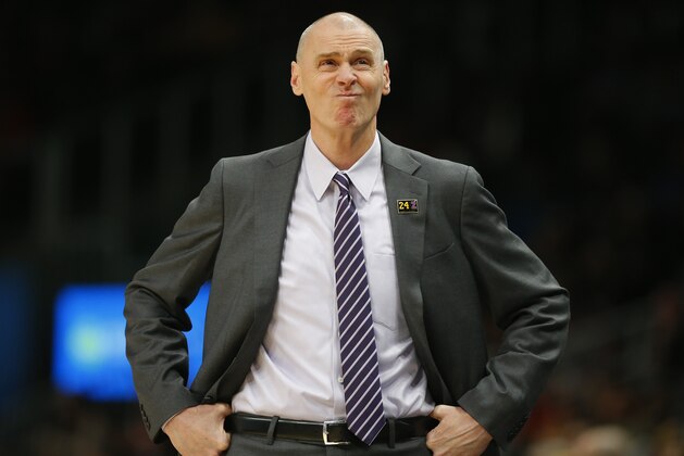 ATLANTA, GA - FEBRUARY 22: Rick Carlisle of the Dallas Mavericks reacts during the first half of an NBA game against the Atlanta Hawks at State Farm Arena on February 22, 2020 in Atlanta, Georgia. NOTE TO USER: User expressly acknowledges and agrees that, by downloading and/or using this photograph, user is consenting to the terms and conditions of the Getty Images License Agreement. (Photo by Todd Kirkland/Getty Images)
