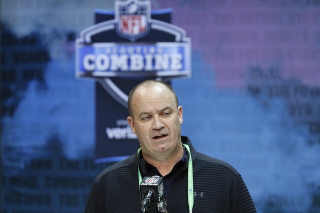 Houston Texans head coach Bill O'Brien speaks during a press conference at the NFL football scouting combine in Indianapolis, Tuesday, Feb. 25, 2020. (AP Photo/Charlie Neibergall)