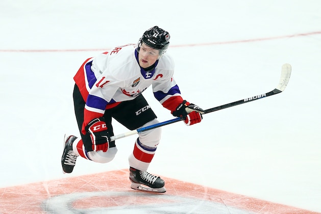 HAMILTON, ON - JANUARY 16:  Alexis Lafreniere #11 of Team White skates during the 2020 CHL/NHL Top Prospects Game against Team Red at FirstOntario Centre on January 16, 2020 in Hamilton, Canada.  (Photo by Vaughn Ridley/Getty Images)
