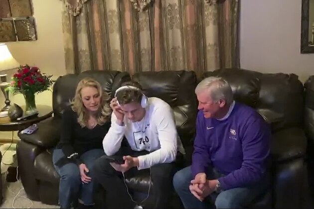 UNSPECIFIED LOCATION - APRIL 23: (EDITORIAL USE ONLY) In this still image from video provided by the NFL, LSU quarterback Joe Burrow is chosen first by the Cincinnati Bengals during the first round of the 2020 NFL Draft on April 23, 2020. (Photo by NFL via Getty Images)