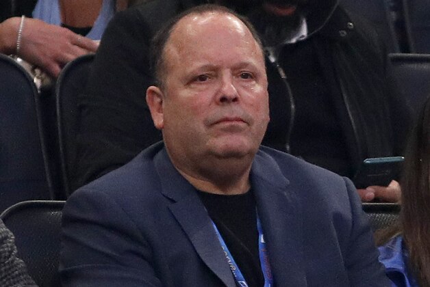NEW YORK, NEW YORK - MARCH 02: (NEW YORK DAILIES OUT)  New York Knicks president Leon Rose watches his team play  against the Houston Rockets at Madison Square Garden on March 02, 2020 in New York City. The Knicks defeated the Rockets 125-123. NOTE TO USER: User expressly acknowledges and agrees that, by downloading and or using this photograph, User is consenting to the terms and conditions of the Getty Images License Agreement. (Photo by Jim McIsaac/Getty Images)