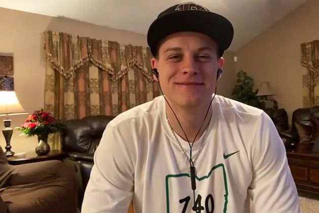UNSPECIFIED LOCATION - APRIL 23: (EDITORIAL USE ONLY) In this still image from video provided by the Cincinnati Bengals, quarterback Joe Burrow speaks via teleconference after being selected during the first round of the 2020 NFL Draft on April 23, 2020. (Photo by Getty Images/Getty Images)