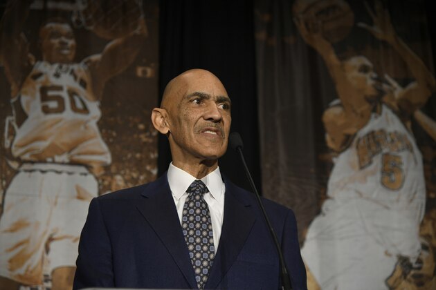 CHARLOTTE, NC - FEBRUARY 16: Tony Dungy speaks at the All Star Breakfast held by the National Basketball Retired Players Association at the Renaissance Charlotte Suites Hotel on February 16, 2019 in Charlotte, North Carolina. (Photo by John McCoy/Getty Images) CHARLOTTE, NC - FEBRUARY 16: Tony Dungy speaks at the All Star Breakfast held by the National Basketball Retired Players Association at the Renaissance Charlotte Suites Hotel on February 16, 2019 in Charlotte, North Carolina. (Photo by John McCoy/Getty Images)