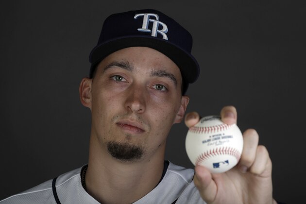 This is a 2020 photo of Blake Snell of the Tampa Rays baseball team. This image reflects the 2020 active roster as of Feb. 17, 2020 when this image was taken. (AP Photo/John Bazemore)