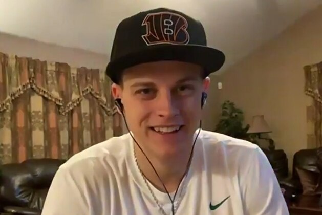 UNSPECIFIED LOCATION - APRIL 23: (EDITORIAL USE ONLY) In this still image from video provided by the Cincinnati Bengals, quarterback Joe Burrow speaks via teleconference after being selected during the first round of the 2020 NFL Draft on April 23, 2020. (Photo by Getty Images/Getty Images)
