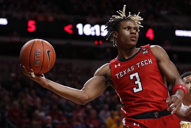 AMES, IA - FEBRUARY 22: Jahmi'us Ramsey #3 of the Texas Tech Red Raiders passes the ball in the first half of the play at Hilton Coliseum on February 22, 2020 in Ames, Iowa. The Texas Tech Red Raiders won 87-57 over the Iowa State Cyclones. (Photo by David K Purdy/Getty Images) AMES, IA - FEBRUARY 22: Jahmi'us Ramsey #3 of the Texas Tech Red Raiders passes the ball in the first half of the play at Hilton Coliseum on February 22, 2020 in Ames, Iowa. The Texas Tech Red Raiders won 87-57 over the Iowa State Cyclones. (Photo by David K Purdy/Getty Images)
