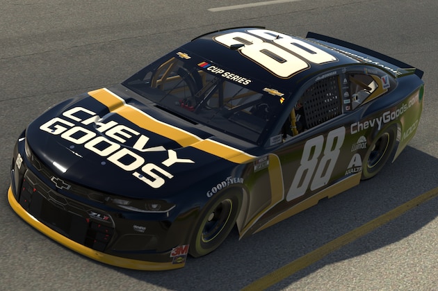RICHMOND, VIRGINIA - APRIL 19: (EDITORIAL USE ONLY) (Editors note: This image was computer generated in-game) Alex Bowman, driver of the #88 Chevy Goods Chevrolet, races during the eNASCAR iRacing Pro Invitational Series Toyota Owners 150at Richmond Raceway on April 19, 2020 in Richmond, Virginia. (Photo by Chris Graythen/Getty Images)