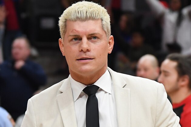 ATLANTA, GEORGIA - FEBRUARY 09:  Cody Rhodes of All Elite Wrestling (AEW) attends New York Knicks vs Atlanta Hawks game at State Farm Arena on February 09, 2020 in Atlanta, Georgia. (Photo by Paras Griffin#SPORT/Getty Images)