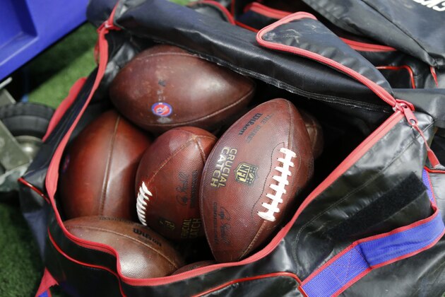 Buffalo Bills footballs with the