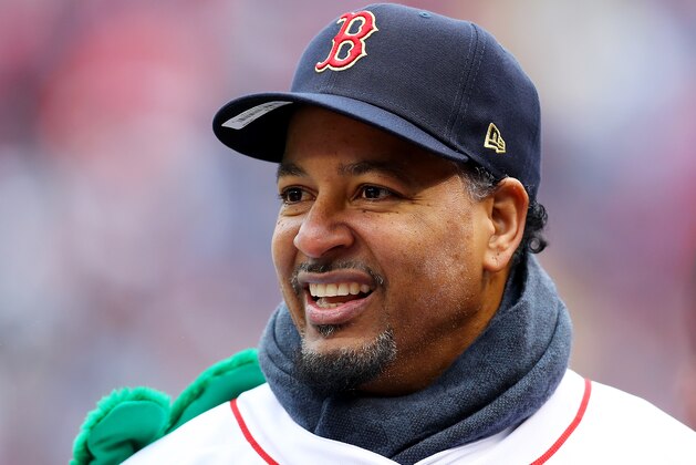 BOSTON, MASSACHUSETTS - APRIL 09: Former Boston Red Sox player Manny Ramirez looks on before the Red Sox home opening game against the Toronto Blue Jaysat Fenway Park on April 09, 2019 in Boston, Massachusetts. (Photo by Maddie Meyer/Getty Images)