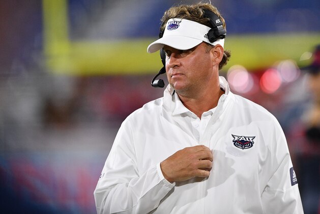 BOCA RATON, FLORIDA - NOVEMBER 30: Head Coach Lane Kiffin of the Florida Atlantic Owls in action against the Southern Miss Golden Eagles in the second half at FAU Stadium on November 30, 2019 in Boca Raton, Florida. (Photo by Mark Brown/Getty Images)